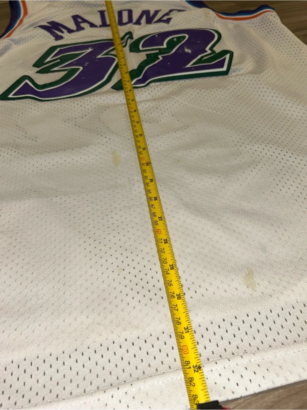 Vintage Adidas White Utah Jazz #32 Hardwood Classics Jersey Malone xl